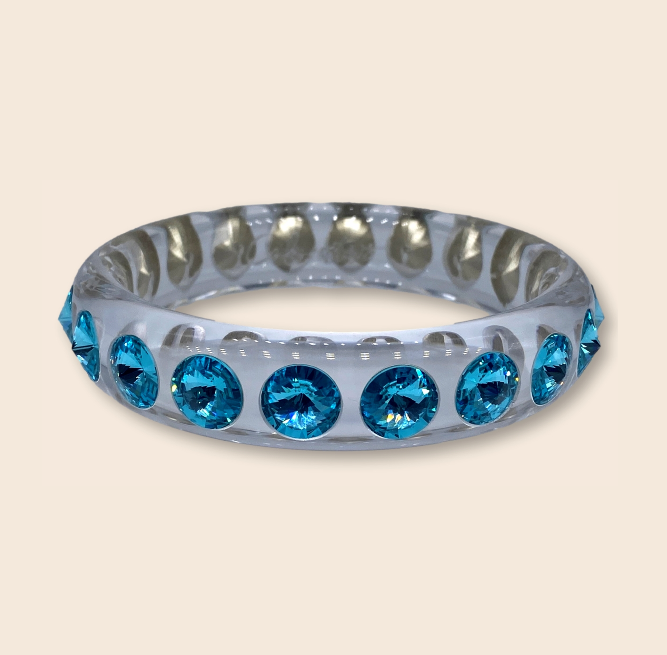 Classico bangle Sassari in transparent with accents in turquoise